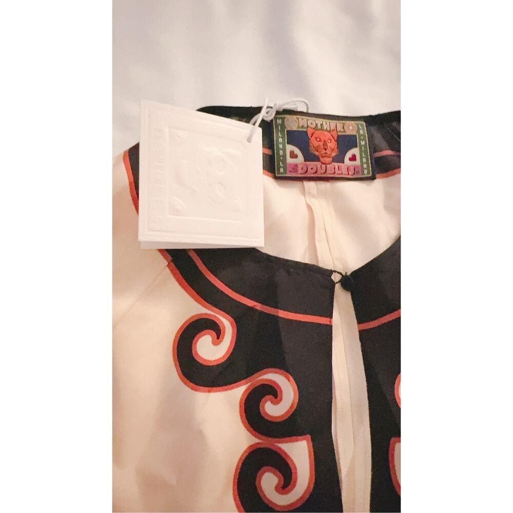 La DoubleJ x Mother Malibu Silk Twill Mini Dress Pacific Placée Print Size S NWT - Picture 8 of 10